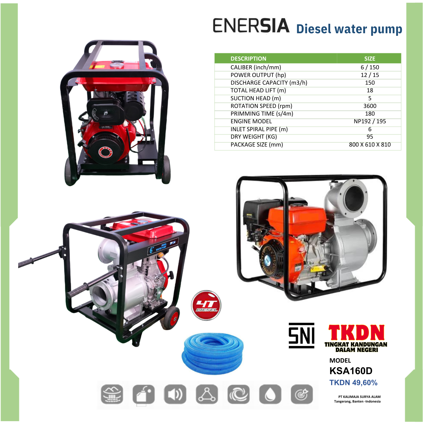 Pompa Irigasi Diesel 6 Inch